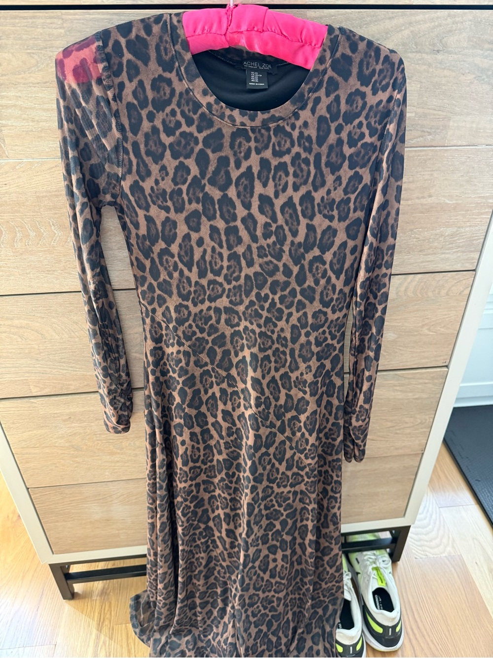 Long Sleeve Leopard Print Maxi Dress - Brown, a Rachel Zoe, XS, fitted